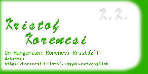 kristof korencsi business card